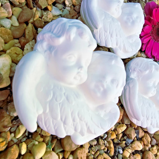 Three Angel Cherub Addons 3.5" ea Ceramic Bisque Ready To Paint Pottery