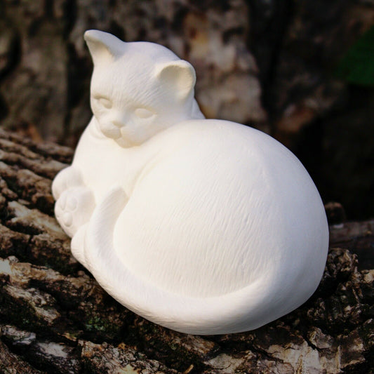 Kitty Cat Realistic 6x4 Ceramic Bisque Ready To Paint Pottery