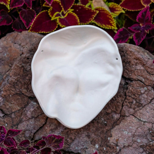 Lady Mask With Flower 8" Ceramic Bisque Ready To Paint Pottery