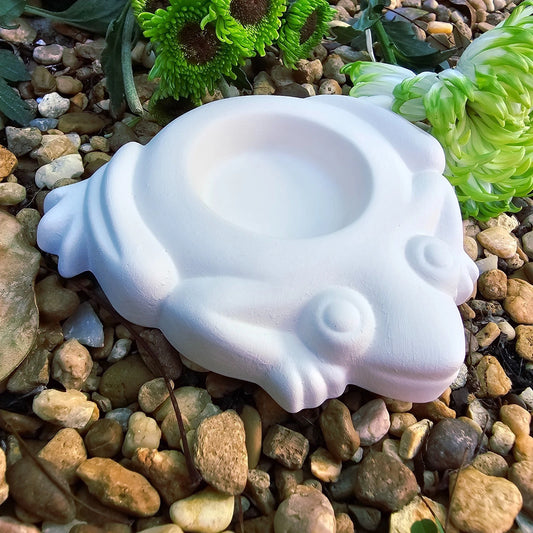 Frog Tealight Holder 4.75" Ceramic Bisque Ready To Paint Pottery