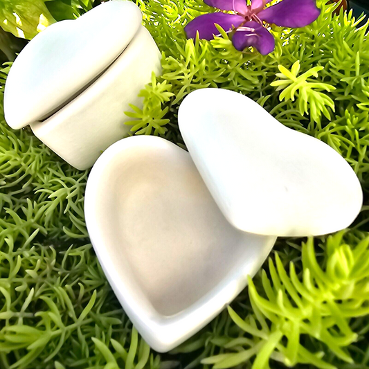 Pair of Heart Boxes 2.5" Ceramic Bisque Ready To Paint Pottery