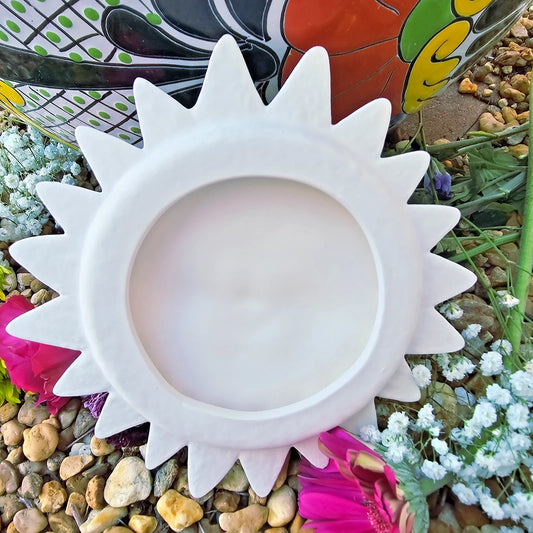 Sun With Face Wall Piece 7.5" Ceramic Bisque Ready To Paint Pottery