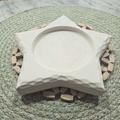 Star Candle Holder 7.5" Ceramic Bisque Ready To Paint Pottery