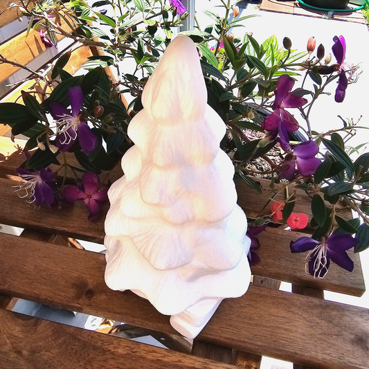Christmas Tree On Logs 8" Ceramic Bisque Ready To Paint Pottery