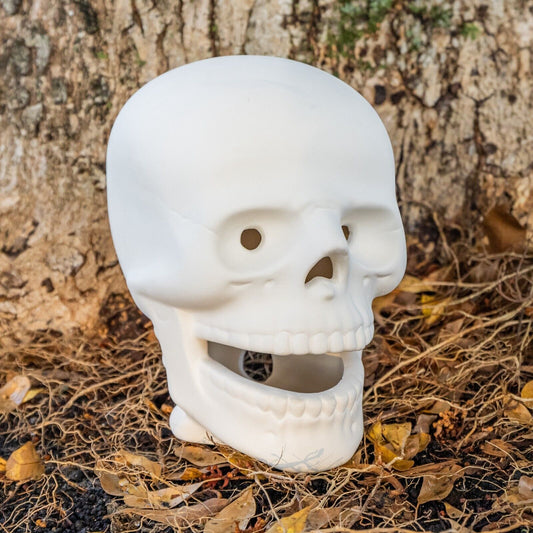 Human Skull Life Size Halloween Ceramic Bisque Ready To Paint Pottery