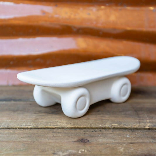 Skateboard Box 7.25" Ceramic Bisque Ready To Paint Pottery