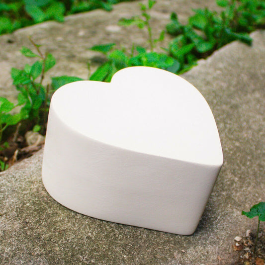 Smooth Heart Box 5x5 Valentines Ceramic Bisque Ready To Paint Pottery