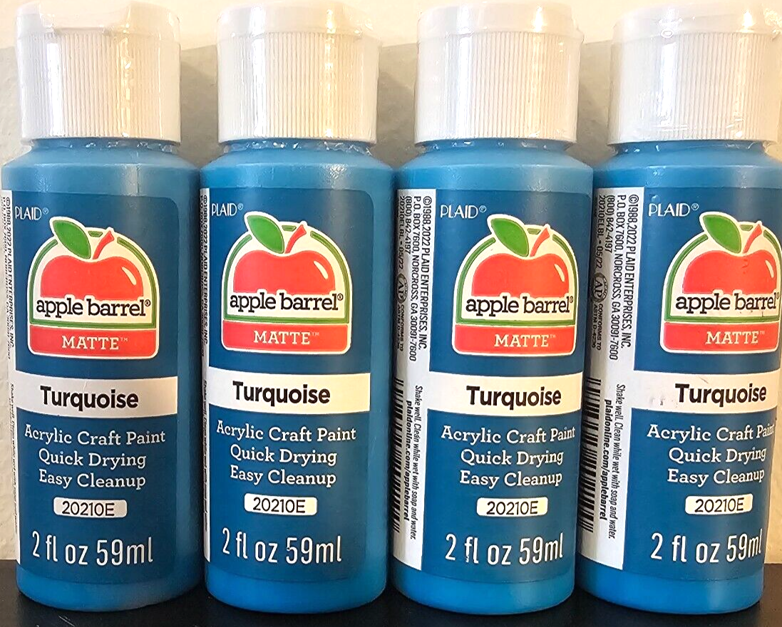 Blue Turquoise (4x) 2oz Bottles - (8oz) Matte Acrylic Paint Art– PotteryPie