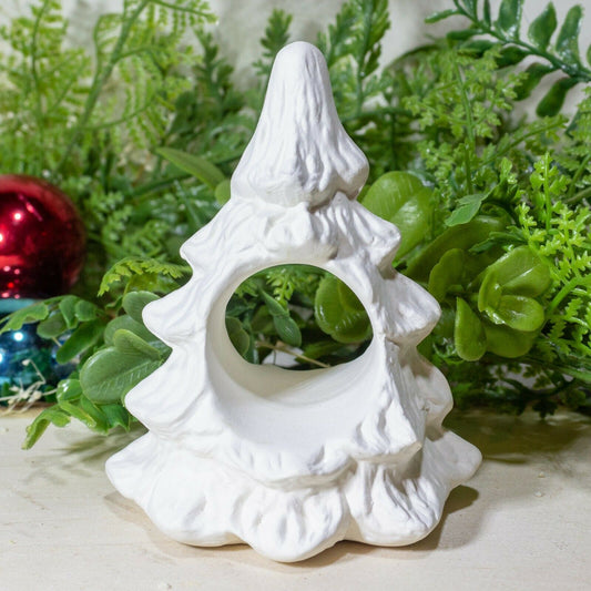 Christmas Tree Napkin Holder 3.5" Ceramic Bisque Ready To Paint Pottery