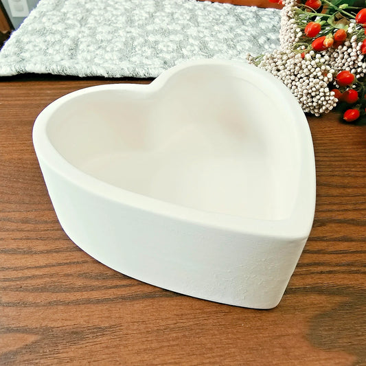 Heart Box Pillow Pattern Valentines 5" Ceramic Bisque Ready To Paint Pottery