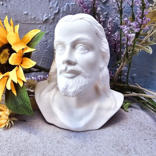 Jesus Christ Bust 6.3" Ceramic Bisque Ready To Paint Pottery