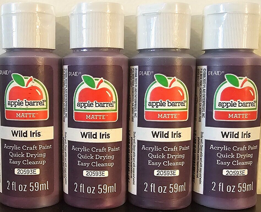 Wild Iris Purple (4x) 2oz Bottles - (8oz) Apple Barrel Matte Acrylic Paint