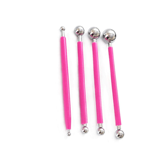 Steel Ball Clay Sculpting Tool Set Stainless Pink