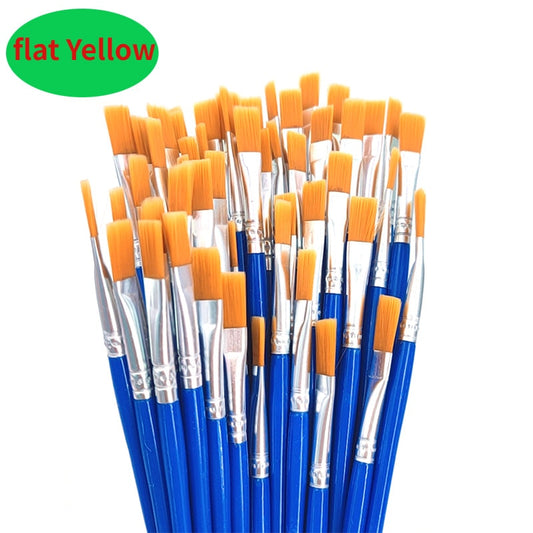 (50x) Flat Mixed Hair Paint Brush Small Brushes Bulk