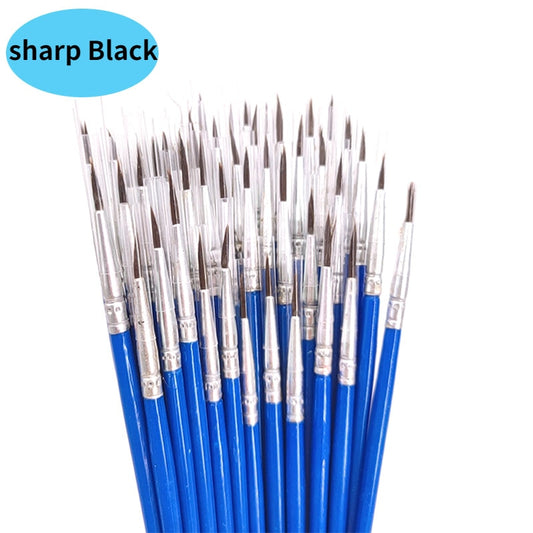 (50x) Sharp Black Mixed Hair Paint Brush Bulk